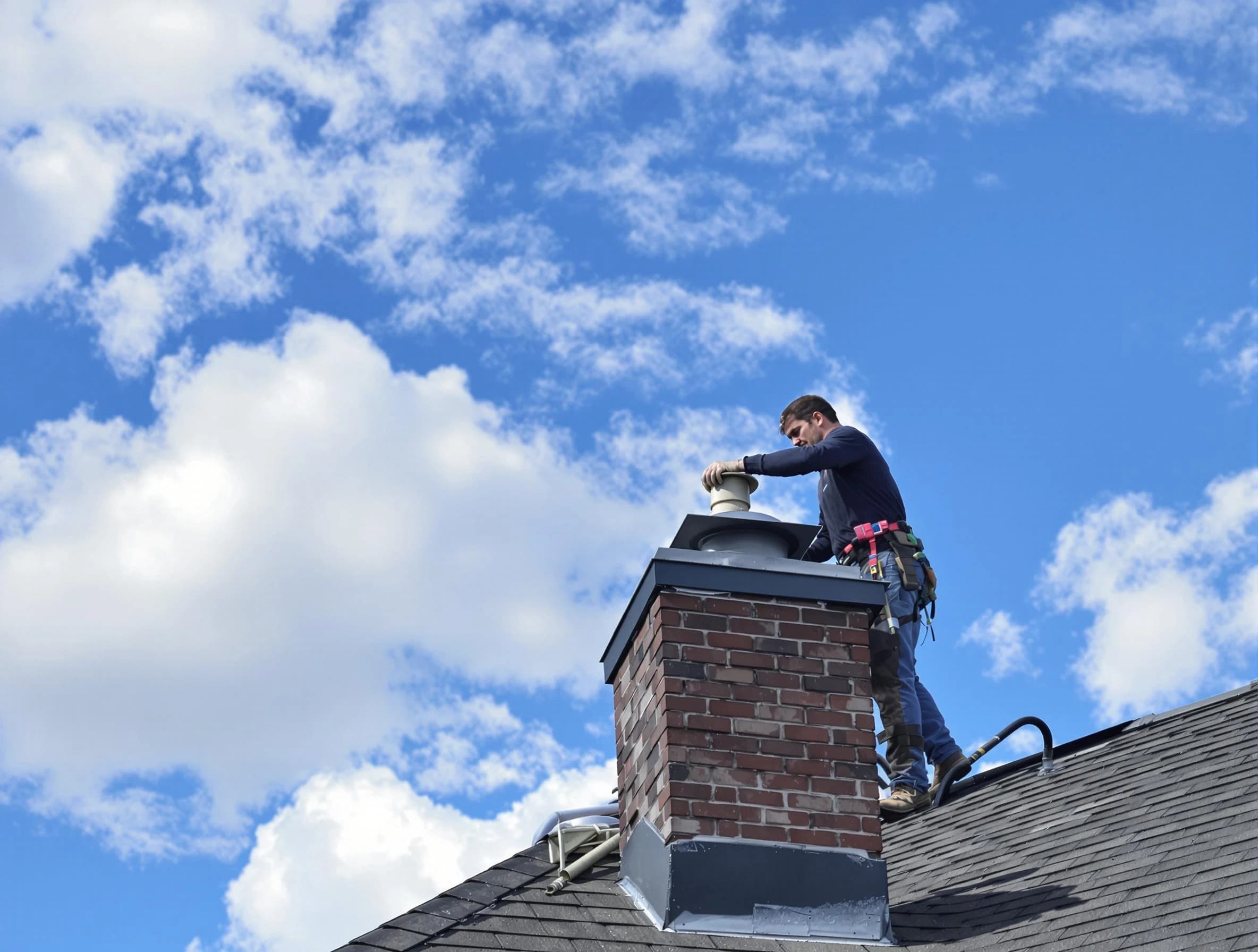 Beverly Chimney Sweep installing a sturdy chimney cap in Beverly, MA