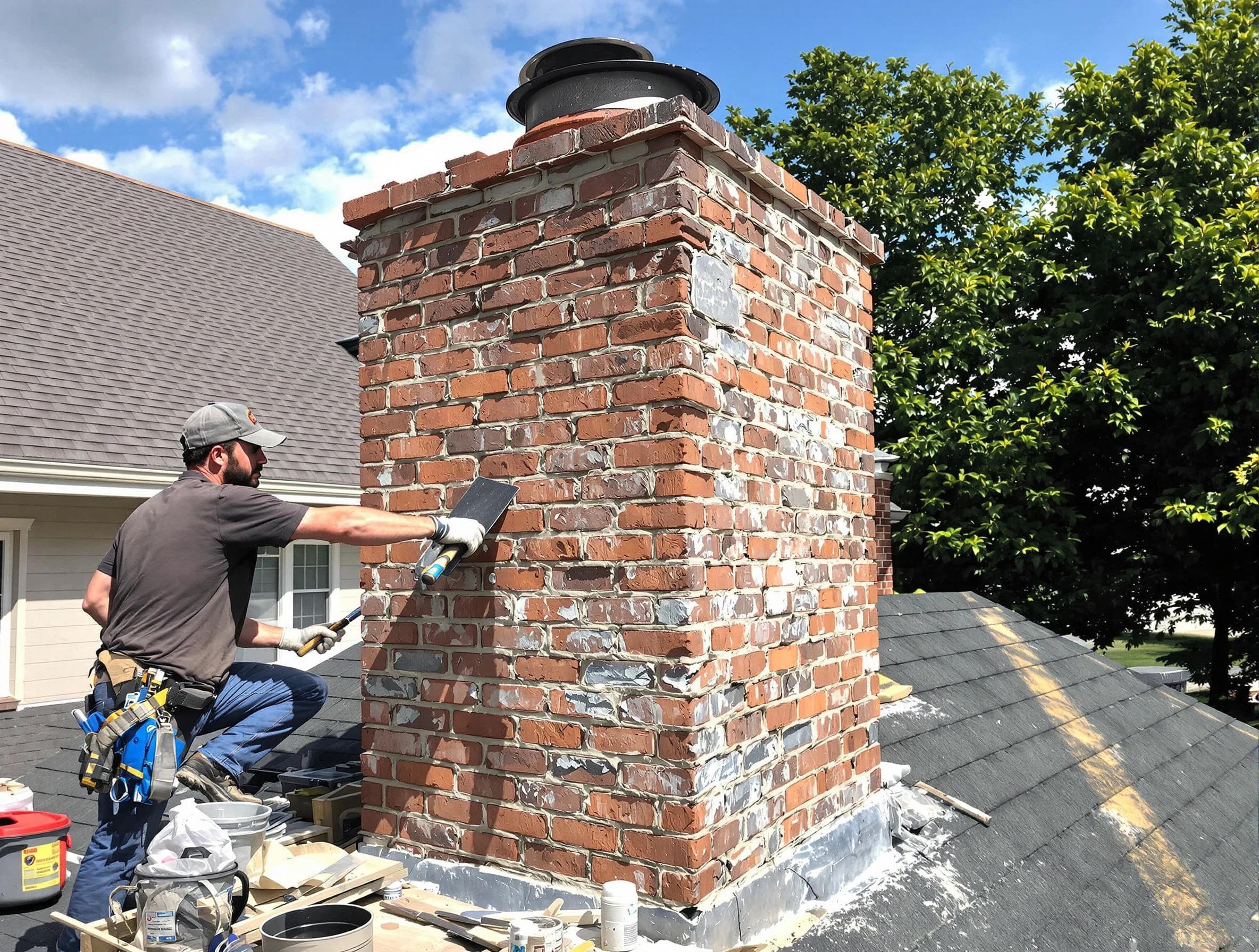 Completed chimney rebuild by Beverly Chimney Sweep in Beverly, MA