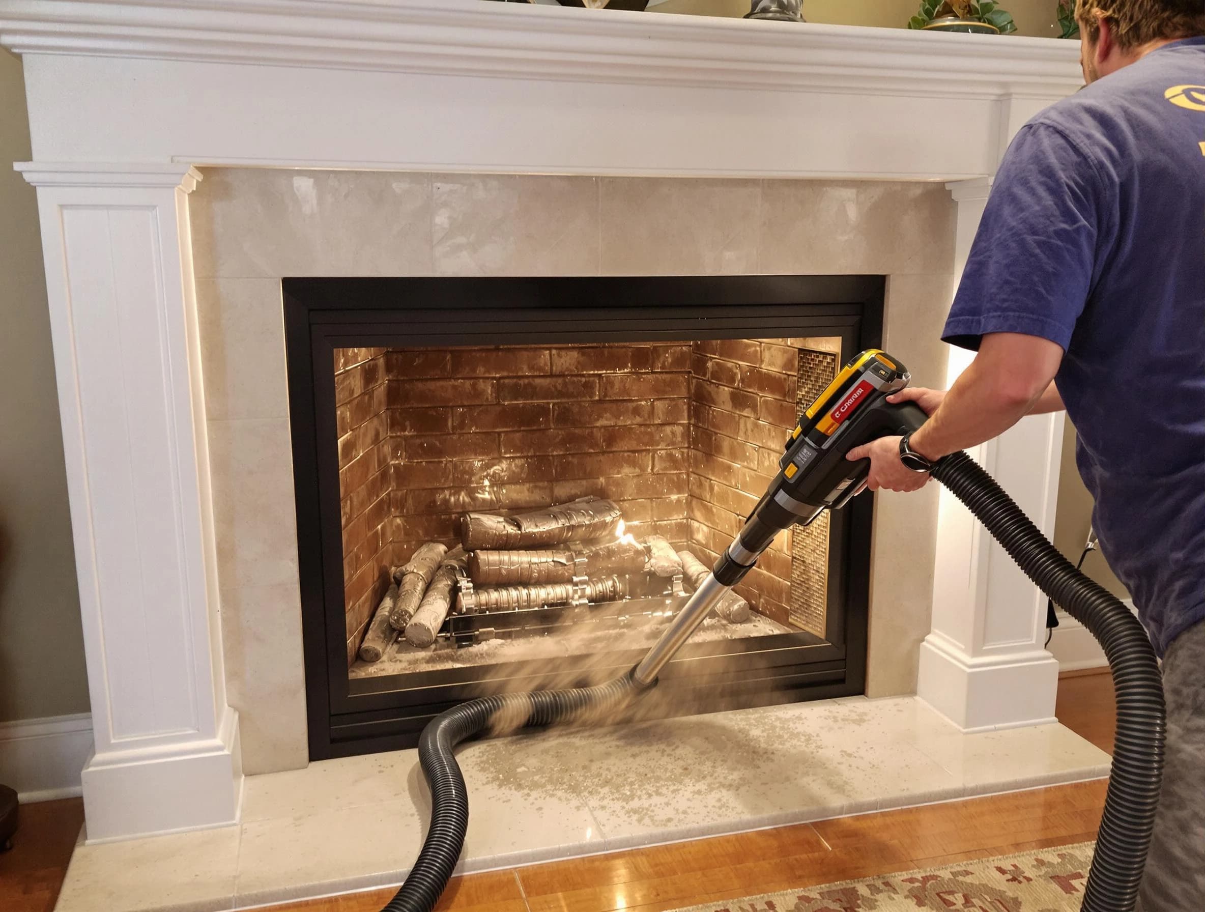 Fireplace cleaning performed by Beverly Chimney Sweep in Beverly, MA
