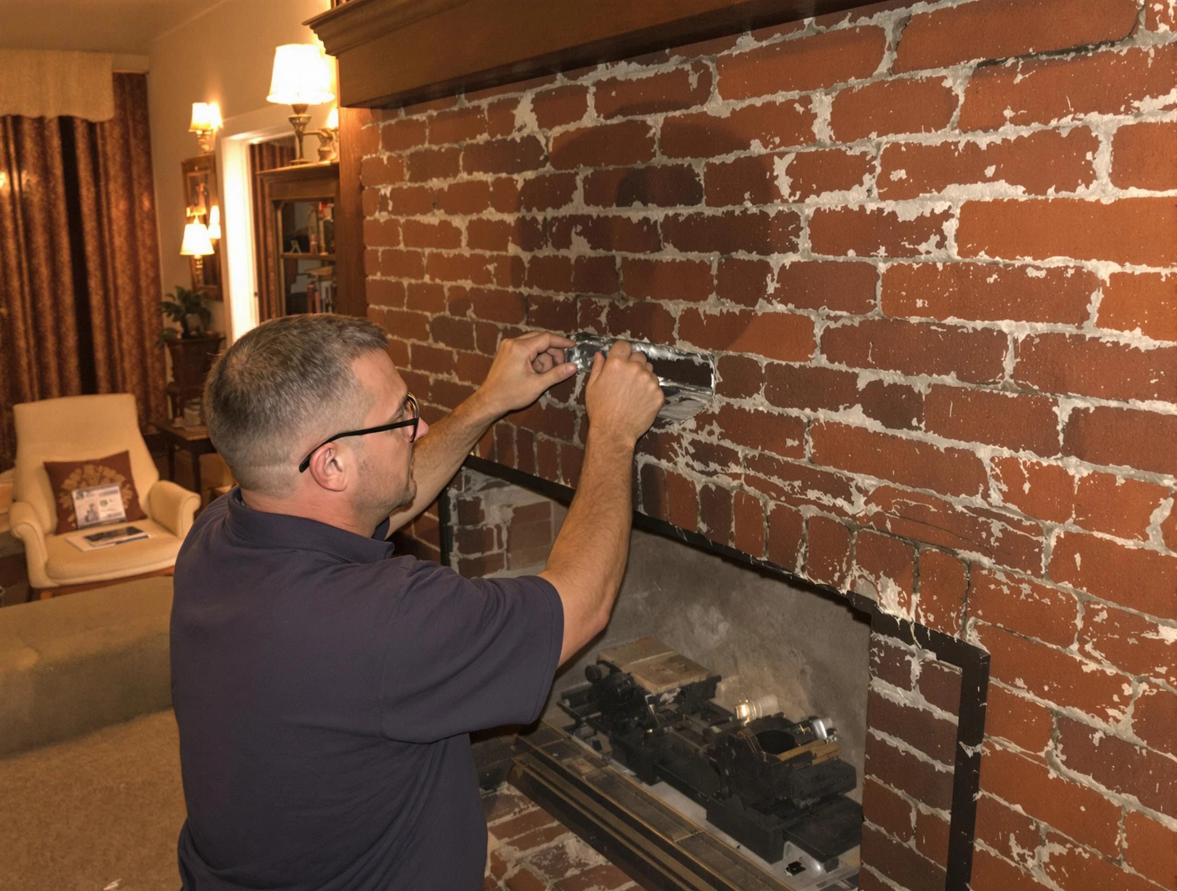 Beverly Chimney Sweep expert fixing a fireplace in Beverly, MA