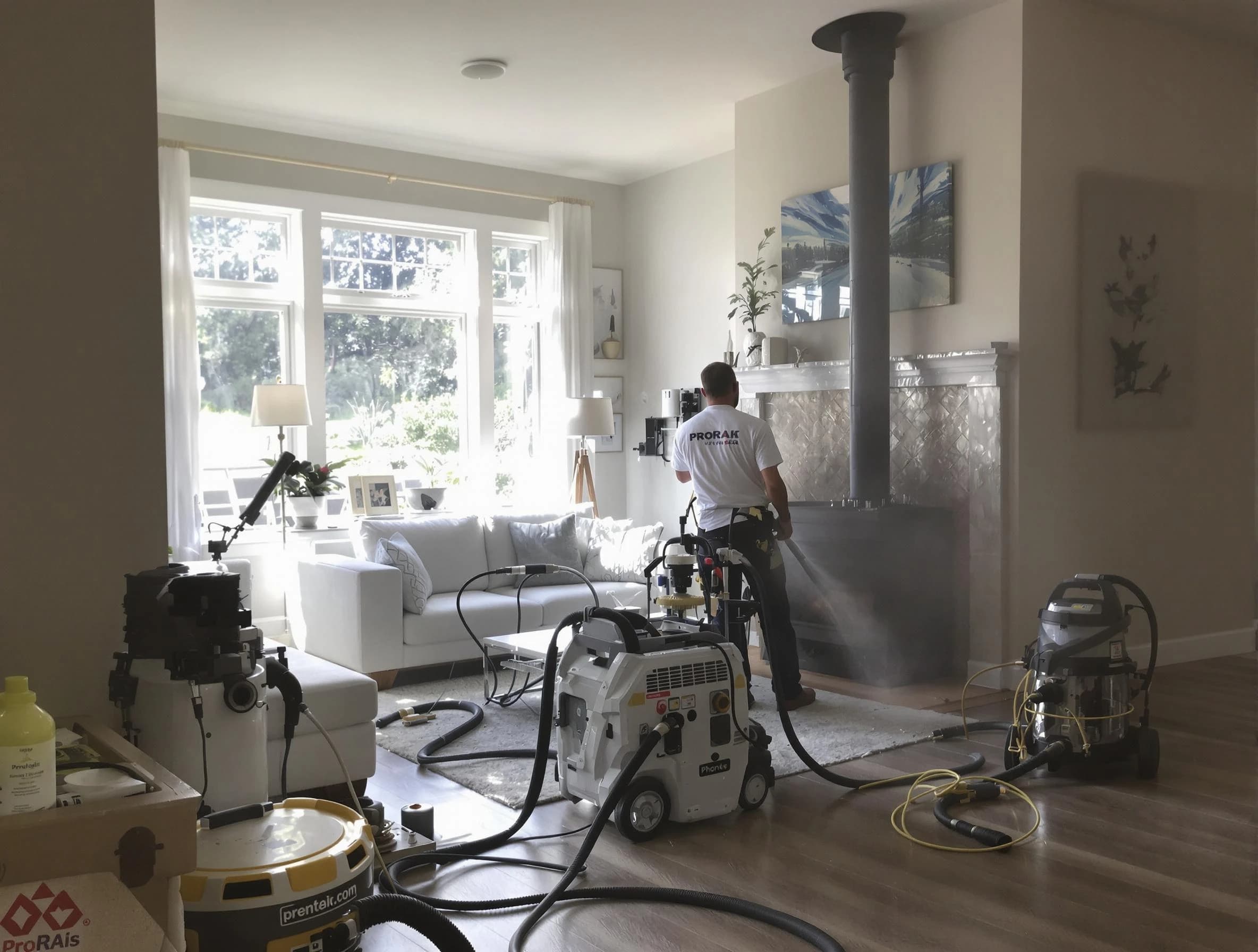Soot removal service by Beverly Chimney Sweep for a fireplace in Beverly, MA