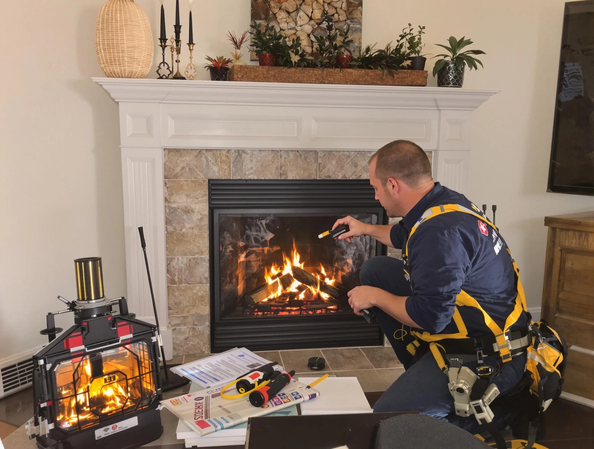 Safety-focused fireplace inspection by Beverly Chimney Sweep in Beverly, MA