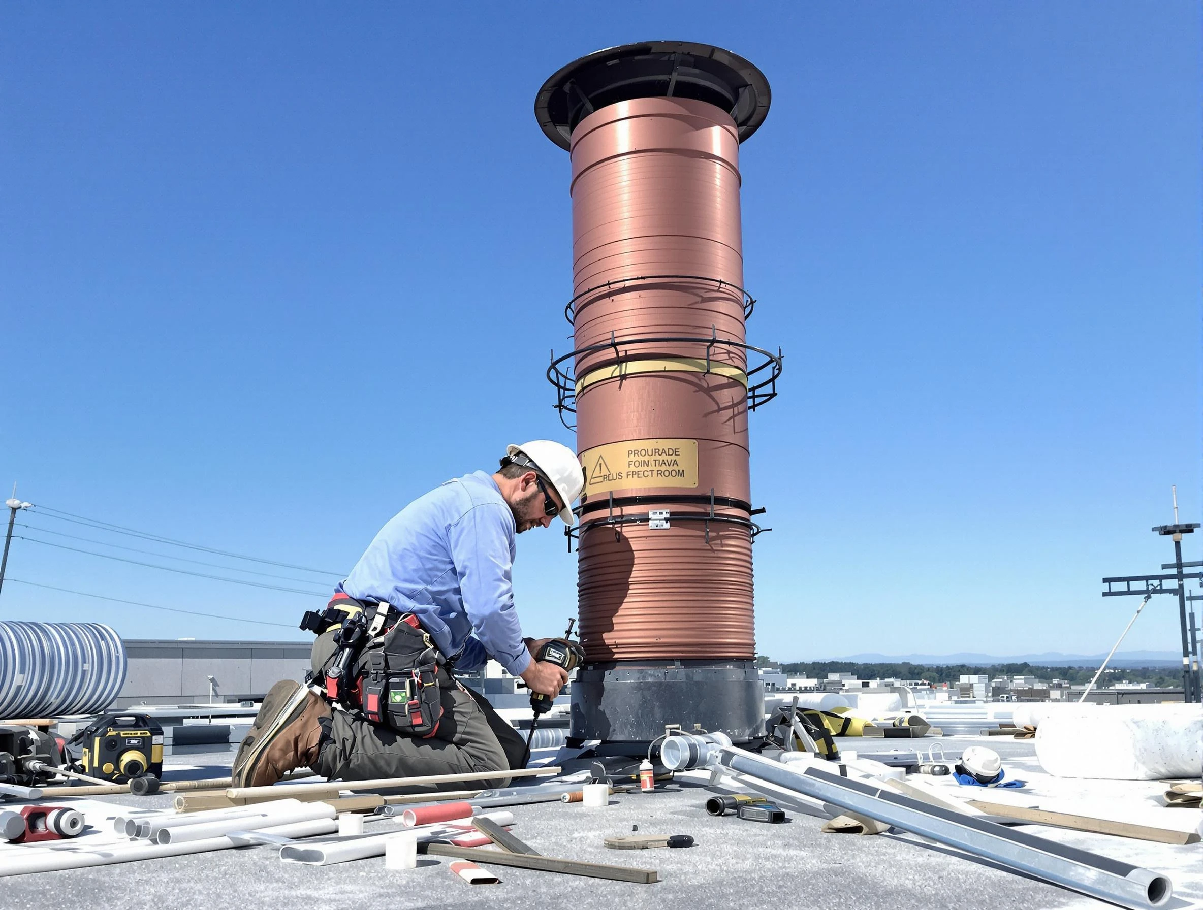 Installed chimney liner by Beverly Chimney Sweep in Beverly, MA